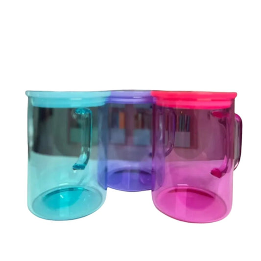 Taza de Vidrio con Tapa 15 oz