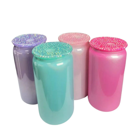 Vaso Sublimable con Tapa de Brillos 16 oz