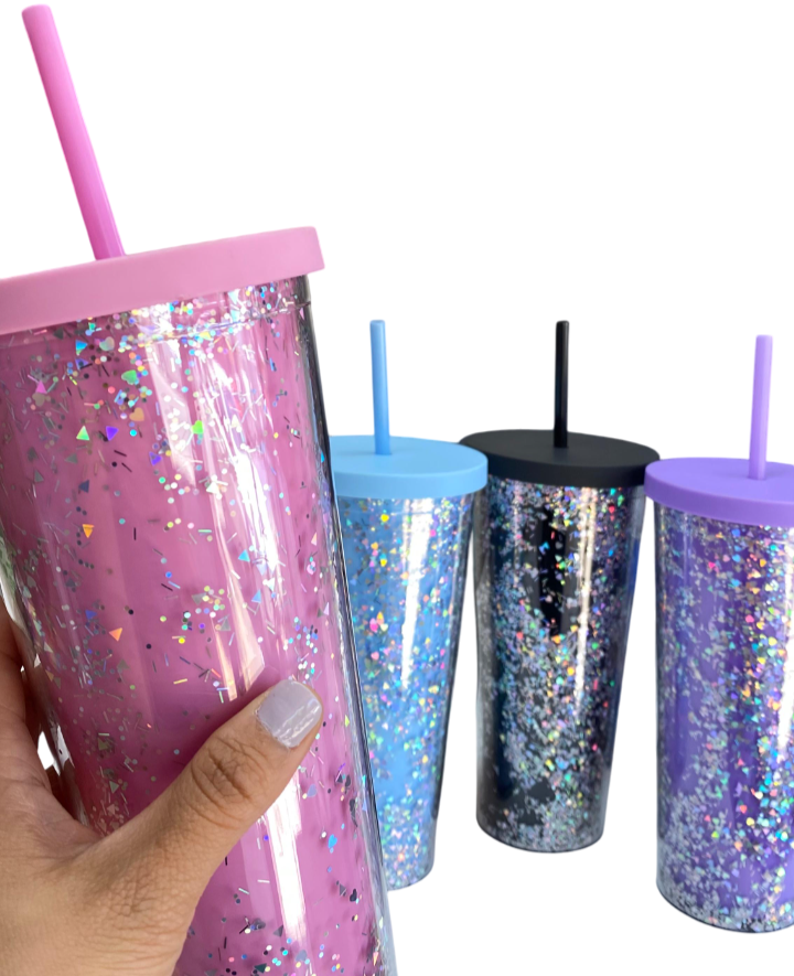 Vaso con Glitter - 24 Oz