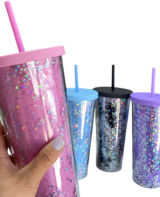 Vaso con Glitter - 24 Oz