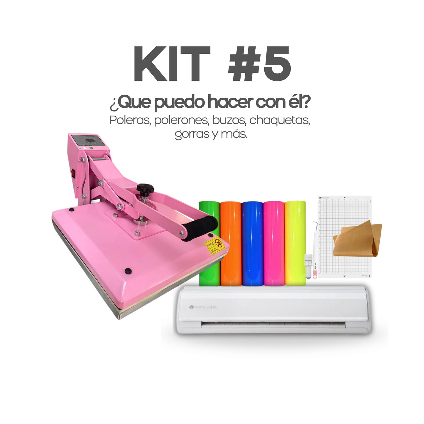KIT #5 ESTAMPADORA PLANA 38X38 Y PLOTTER CAMEO 5