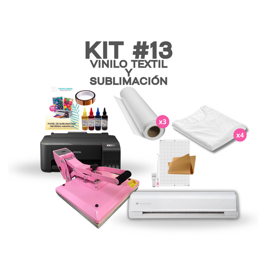 KIT #13 ESTAMPADORA PLANA 38X38, IMPRESORA, PLOTTER DE CORTE E INSUMOS