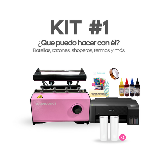 KIT #1 ESTAMPADORA DE BOTELLAS, IMPRESORA E INSUMOS