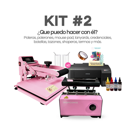 Kit #2 Estampadora de poleras, botellas e impresora para sublimación.