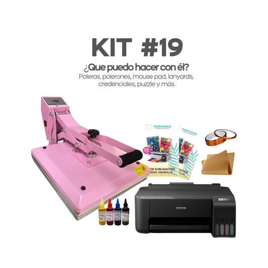 KIT #19 ESTAMPADORA PLANA 38X38 E IMPRESORA DE SUBLIMACION