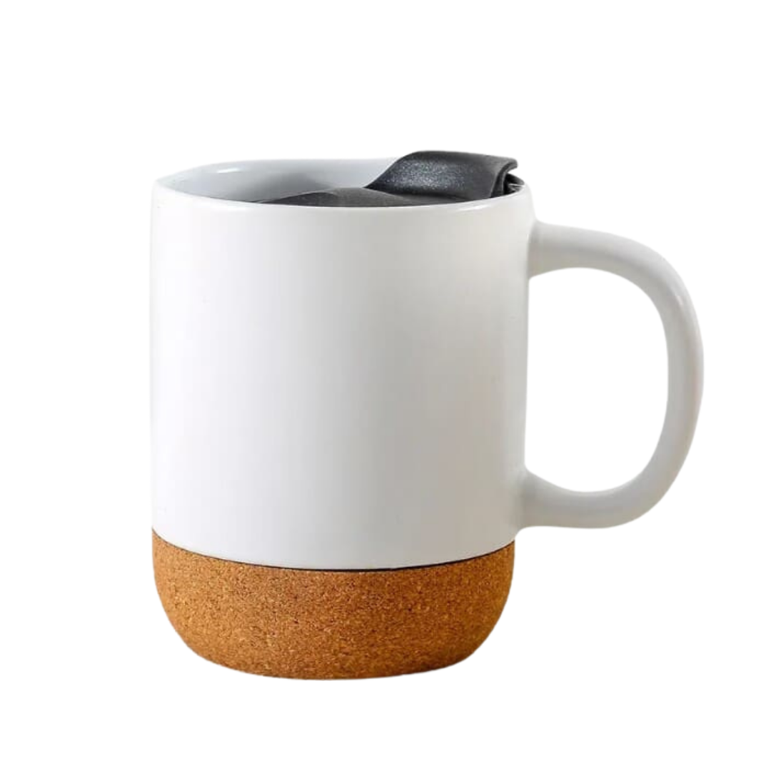 Tazón con Base de Corcho y Tapa Plástica - 13 OZ