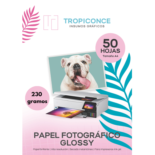 Papel Fotográfico Brillante 230g - 50 Hojas
