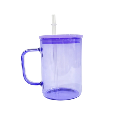 Taza de Vidrio con Tapa 15 oz