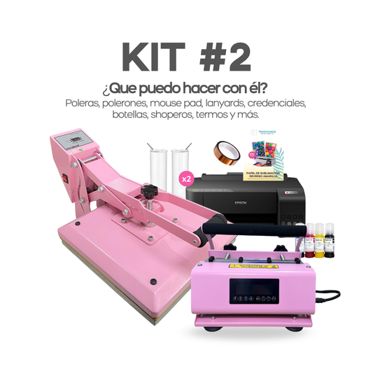 Kit #2 Estampadora de poleras, botellas e impresora para sublimación.