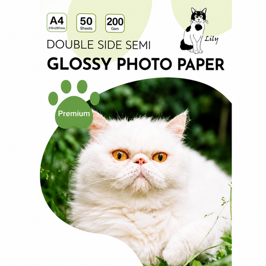 Papel Fotográfico Semi Glossy Doble Cara A4 – 200 gr 50 Hojas