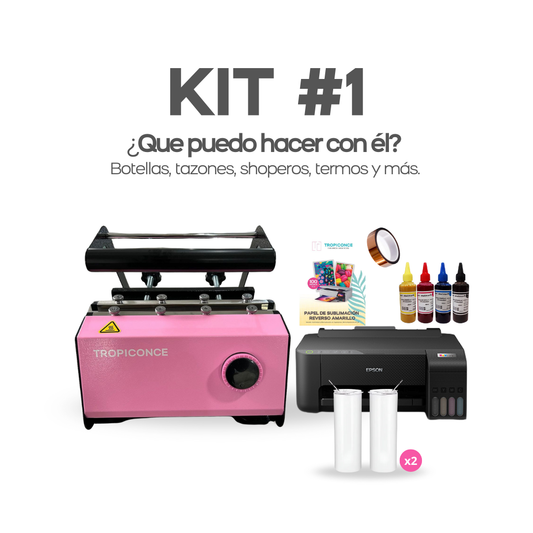 KIT #1 ESTAMPADORA DE BOTELLAS, IMPRESORA E INSUMOS