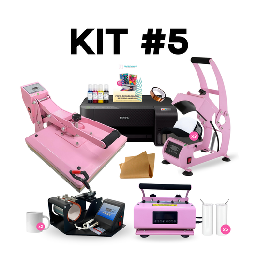 KIT DE SUBLIMACION 5 EN 1 | POLERAS, TAZAS, BOTELLAS, JOCKEYS E IMPRESORA DE SUBLIMACION ((BAJO PEDIDO))