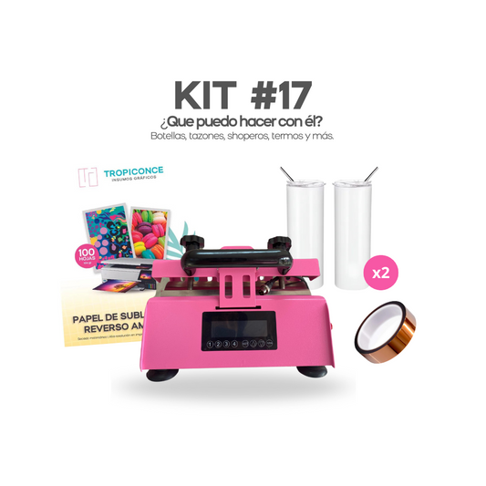 KIT #17 ESTAMPADORA DE BOTELLAS SIMPLE E INSUMOS