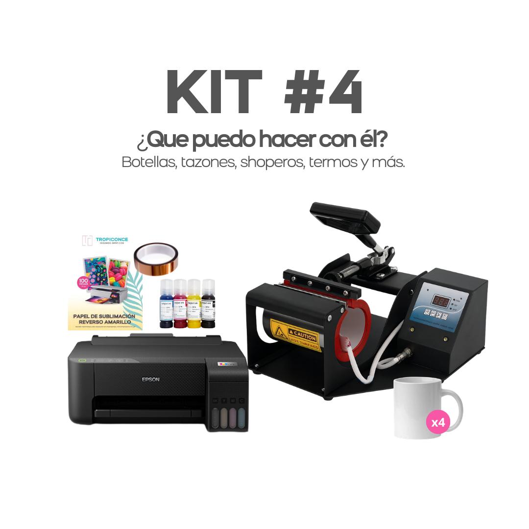 KIT #4 ESTAMPADORA DE TAZAS 11 oz E IMPRESORA SUBLIMACION