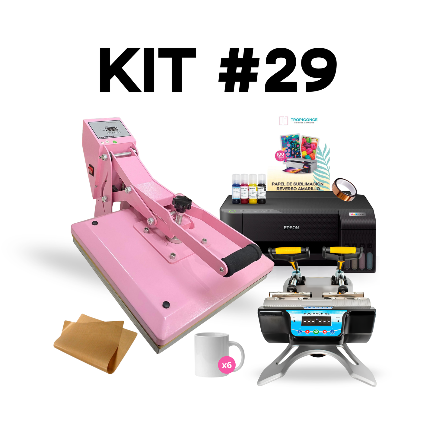 ESTAMPADORA DE POLERAS, TAZAS + IMPRESORA DE SUBLIMACION