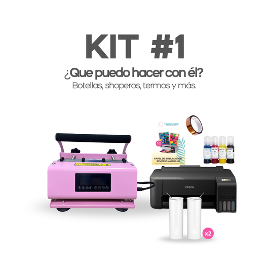 KIT #1 ESTAMPADORA DE BOTELLAS, IMPRESORA E INSUMOS