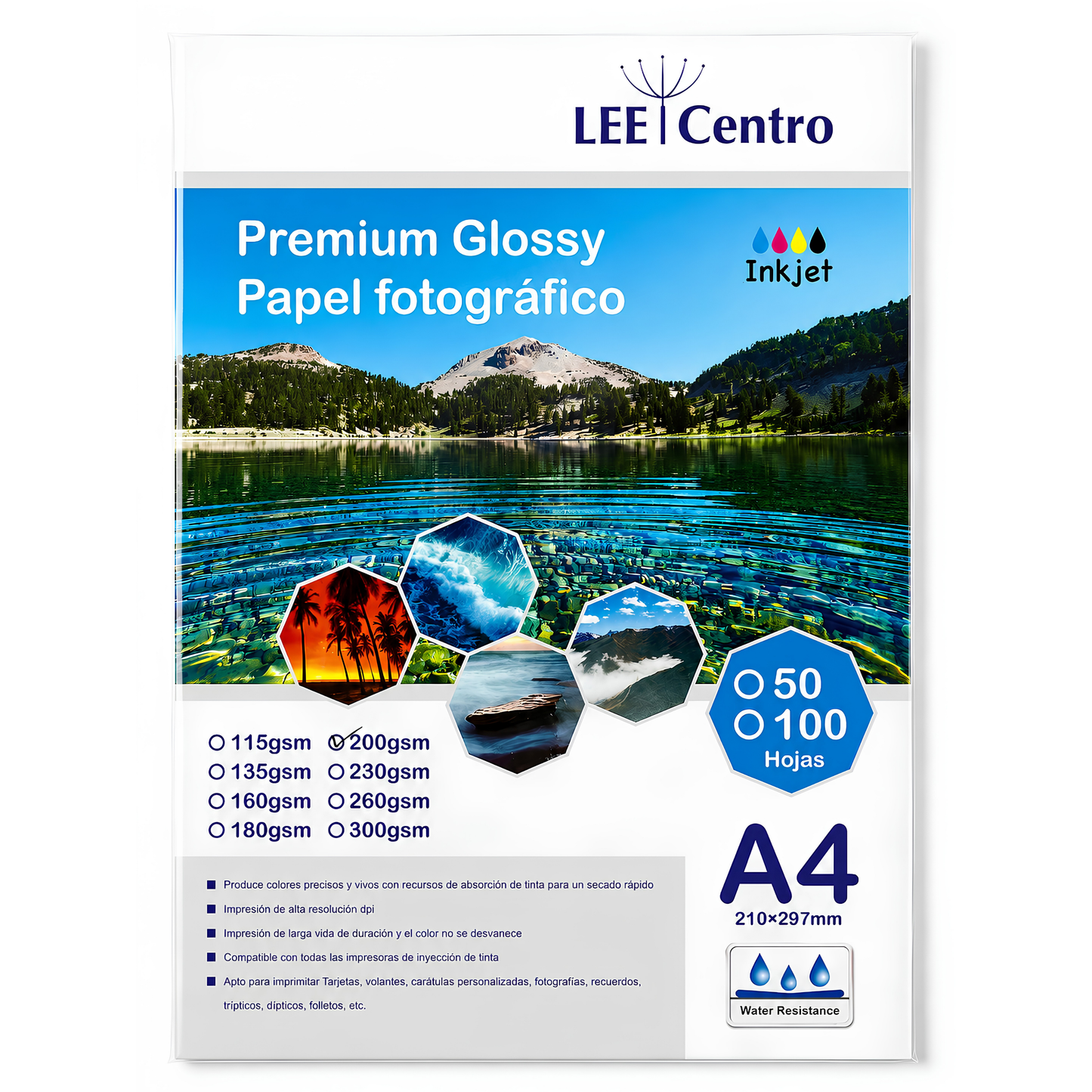 Papel Fotográfico Glossy A4 200gr Lee Centro – 100 Hojas
