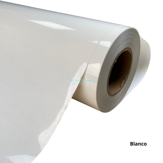 Rollo 50 Metros Vinilo Textil Pu Blanco y Negro